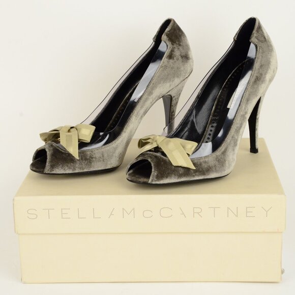 STELLA MCCARTNEY SHOES VELVET BOW PUMPS sz IT 39.5 US 9.5 - Picture 6 of 8